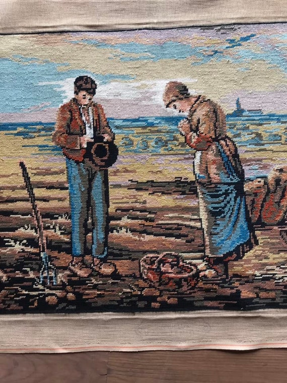 Man and Woman Canvases Vintage French Needlepoint Canvas Tapestry Wall Hanging Tapestries Made in France Completed Finished Canvas Etsy Canada