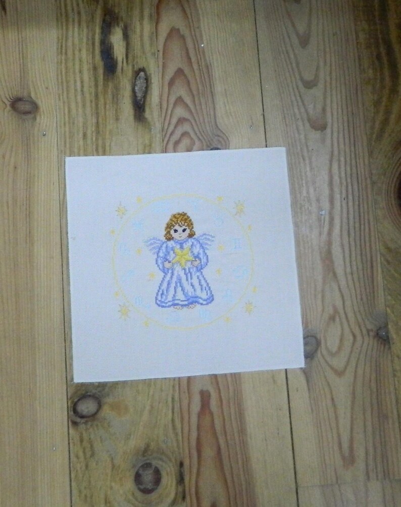 Cross Stitch Point De Croix Angels Wall Art Hanging Wall Art Angel Completed French Cross Stitches Home Decoration Finished Piece Art Collectibles Cross Stitch