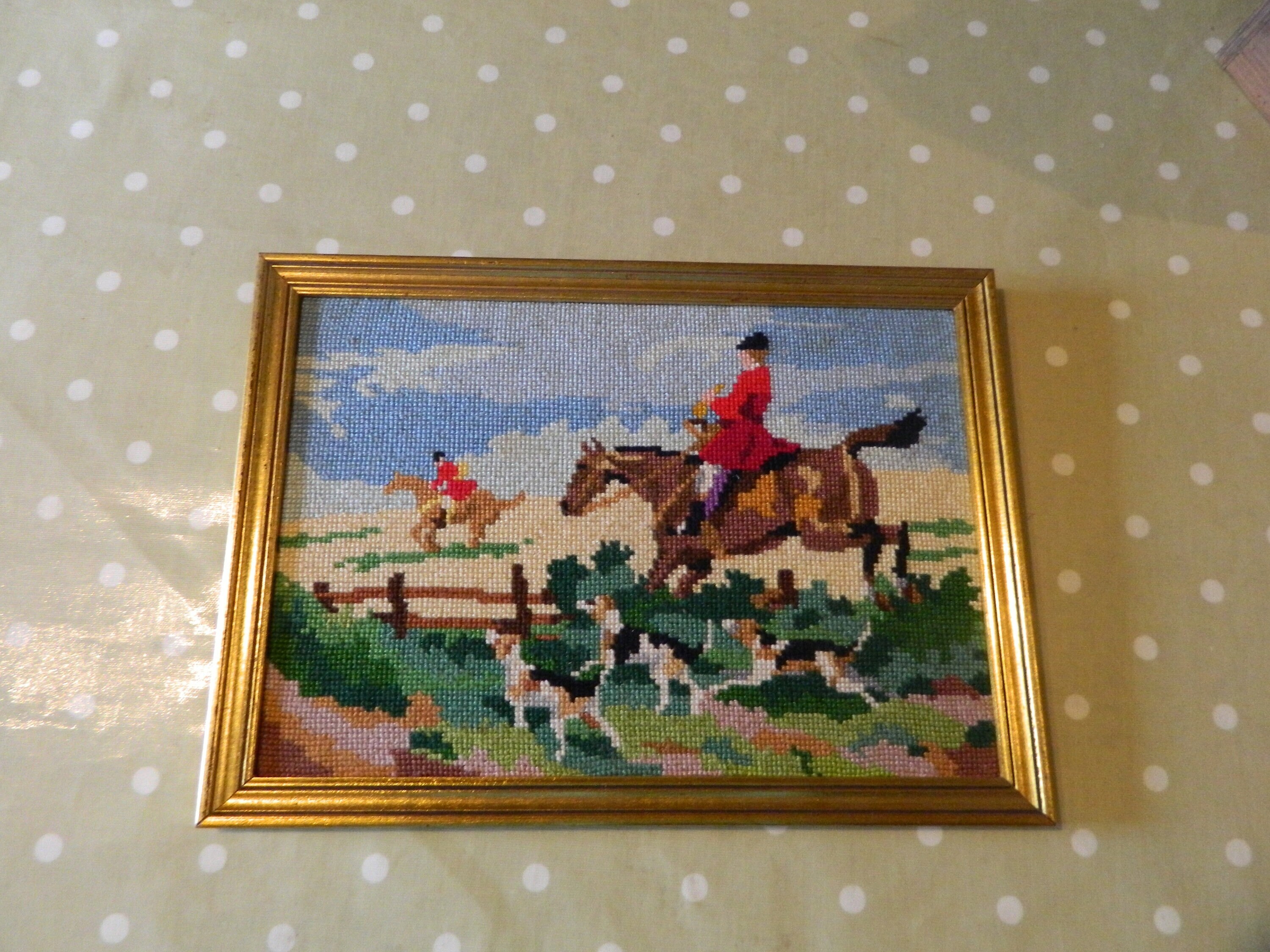 Tapisserie de Chasse, Toile Art Mural Français Vintage, Needlepoint, Tapisserie, Accrochage Mural, T