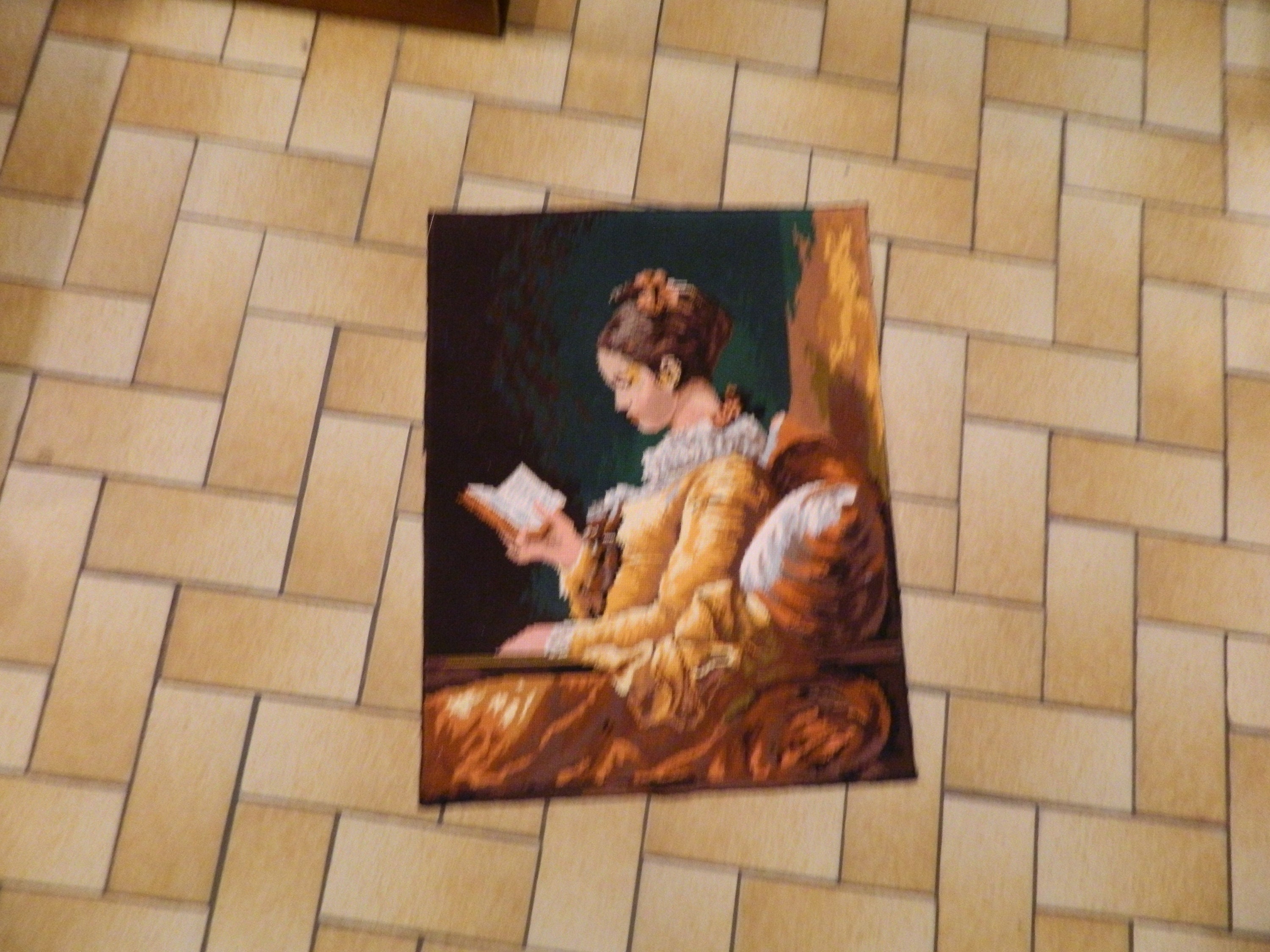 Art Mural en Toile, Tapisserie Murale, Français Vintage, Point Aiguille, Tapisserie, Tentures Murale