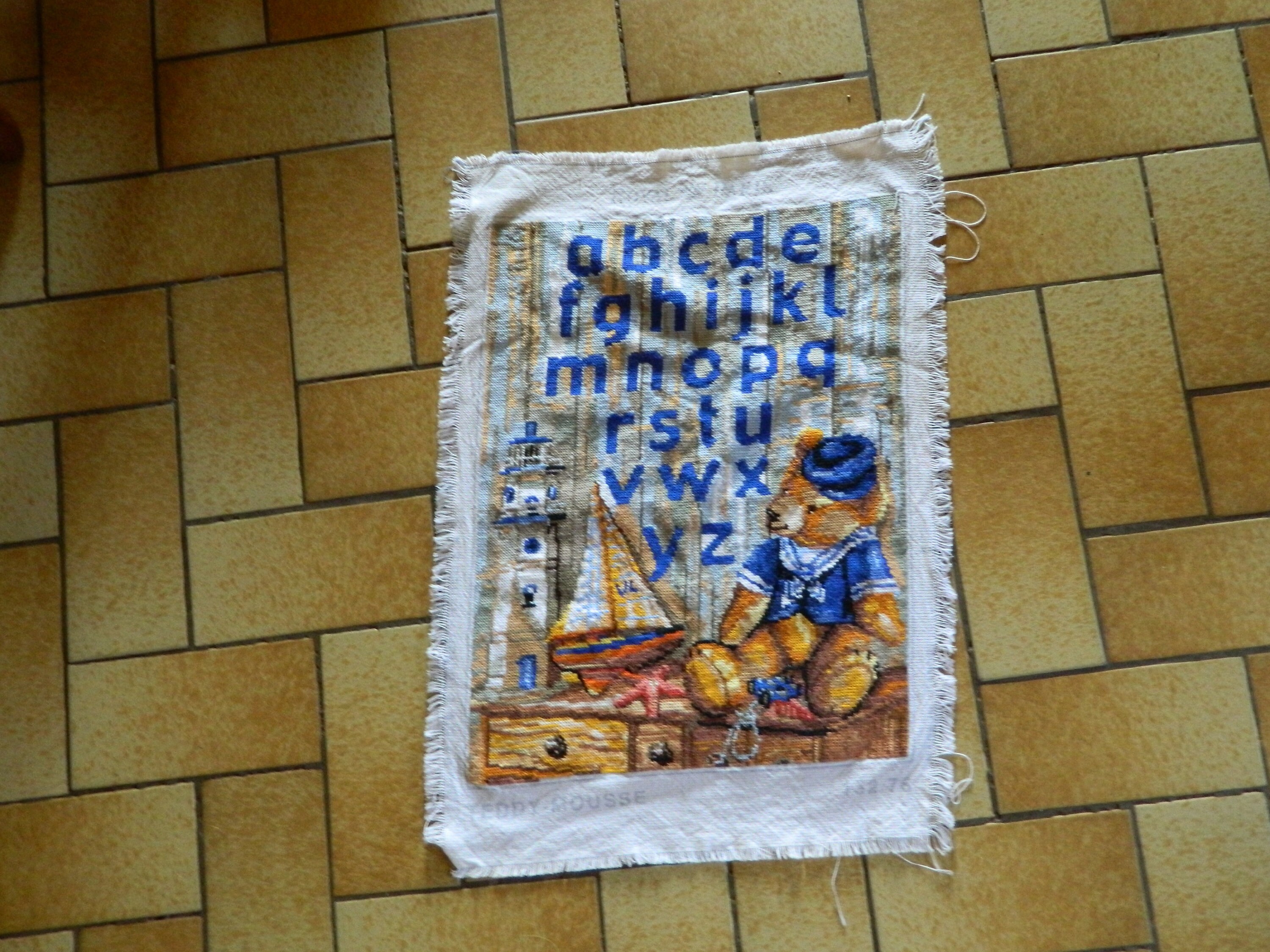 Sampler A To Z, Canvas Vintage Français, Needlepoint Tapestry, Wall Hanging Tapestries, Made in Fran