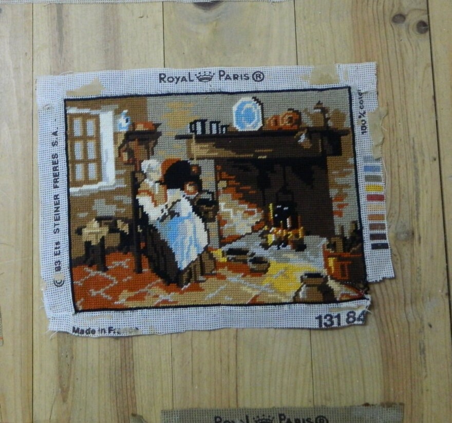 Petit Vintage Français Tapisserie Canevas, Murale, Tapisseries Made in France, Complété de Toiles, S