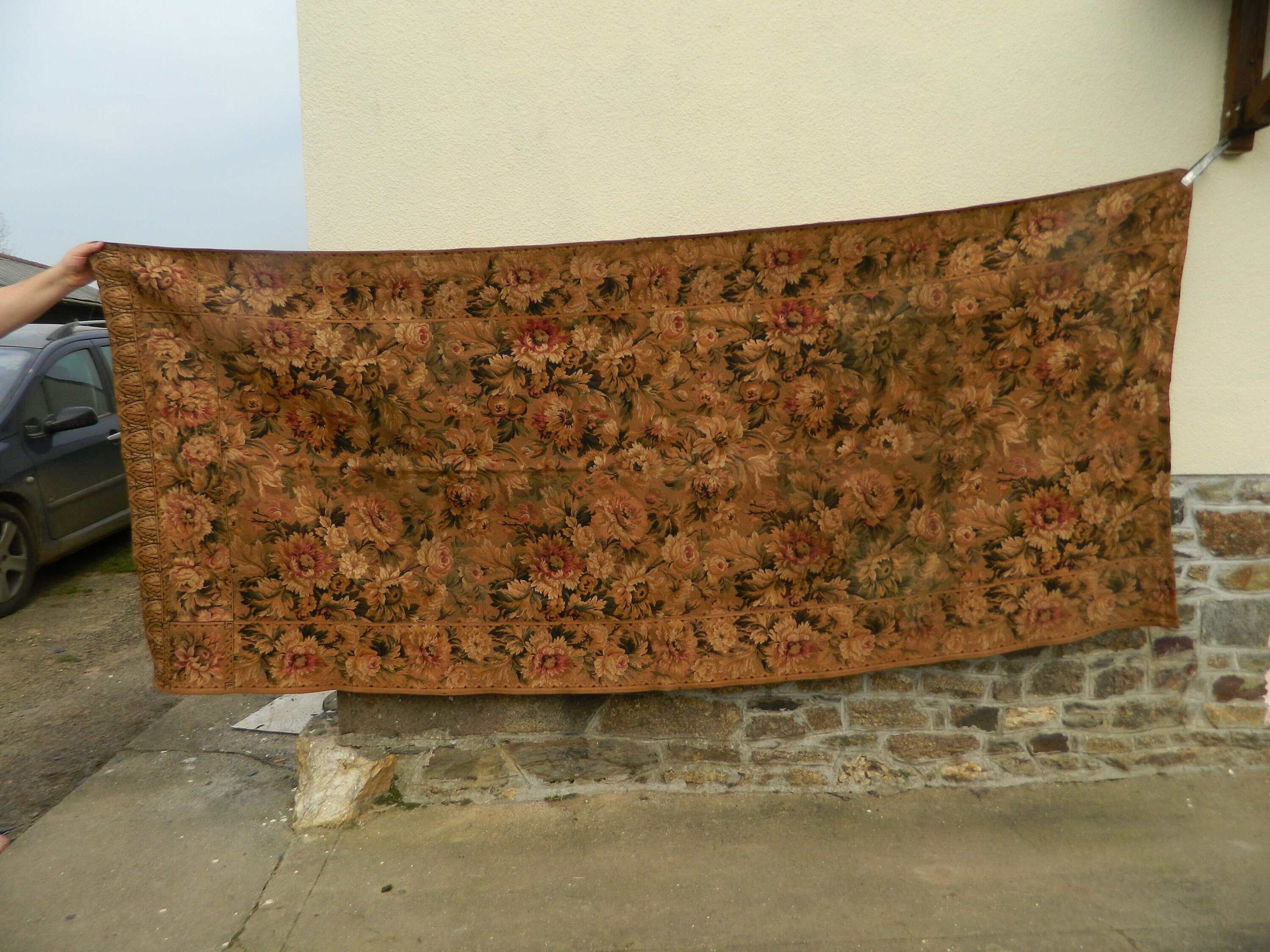 Très Grande Tenture Murale de Château en Français Tissé, Rideau ou Revêtement Porte, Made in France,