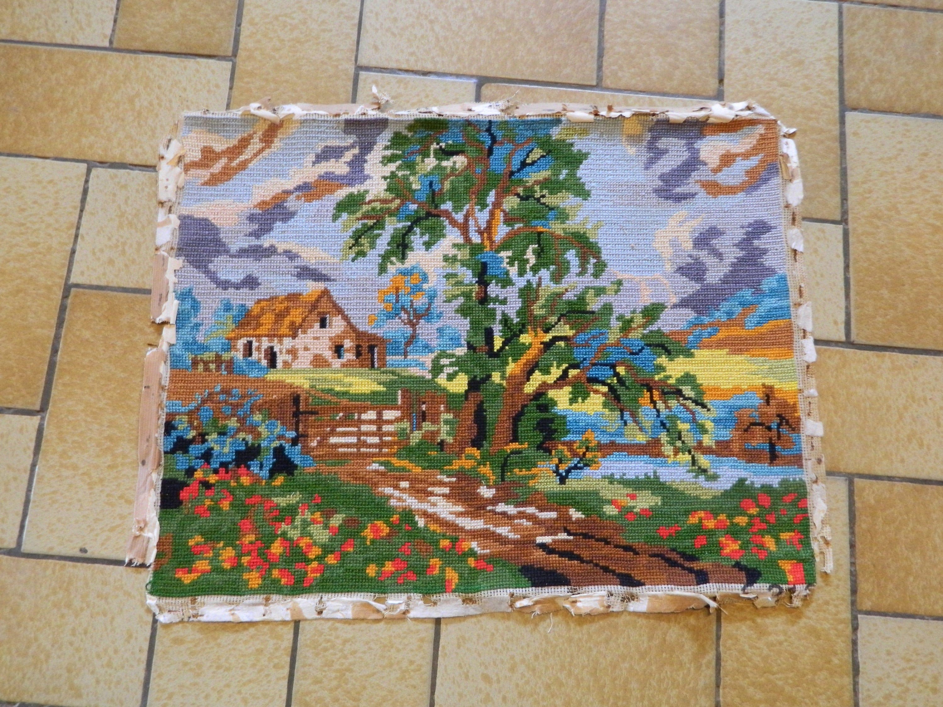 Campagne, Cadeaux de Campagne, Agriculteurs, Mur Suspendu, Tapisserie, Scène Hippique, Français Vint