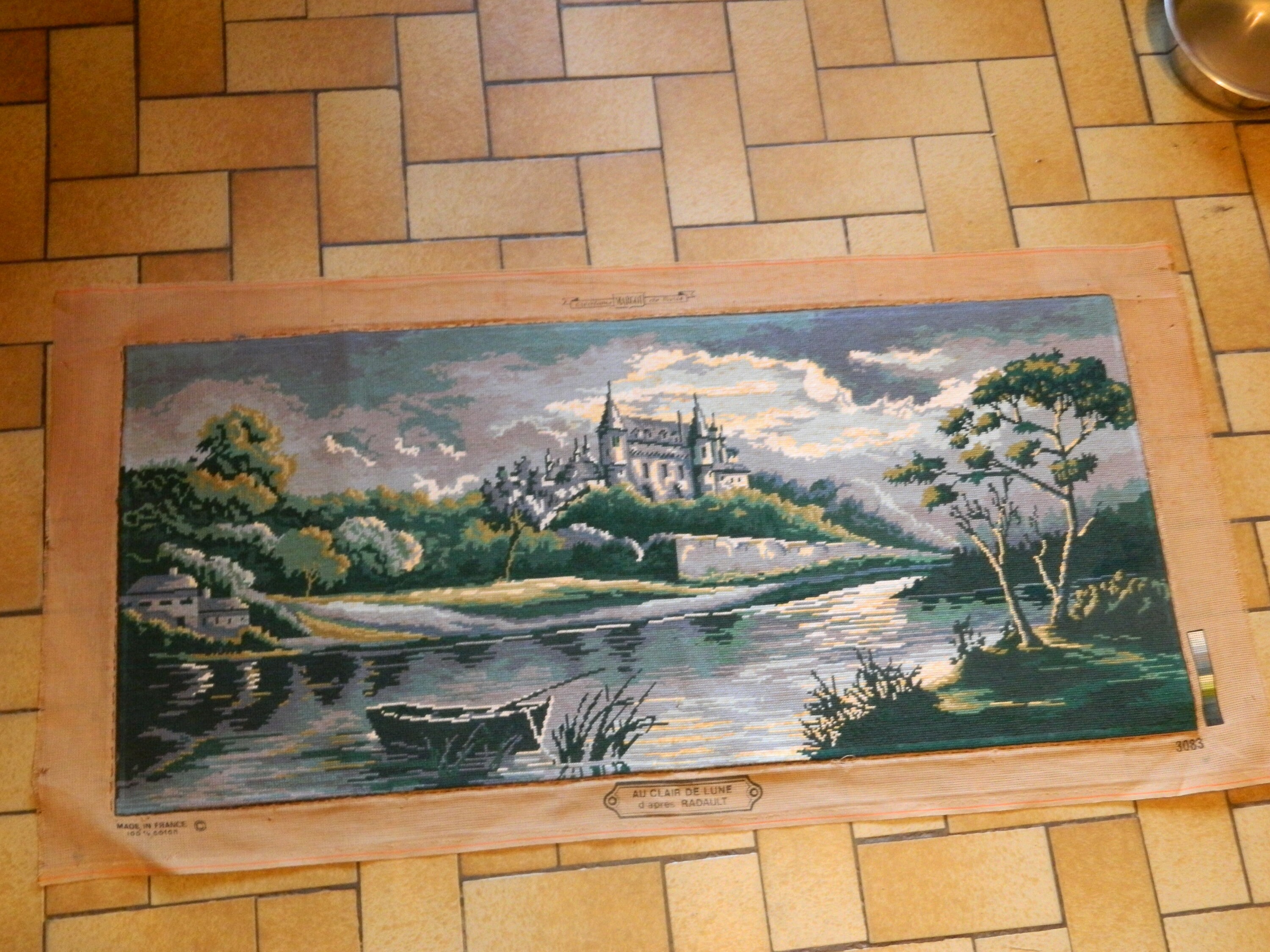 Château, Château Français, Français Vintage, Toile à Aiguilles, Tapisserie, Tenture Murale, Tapisser