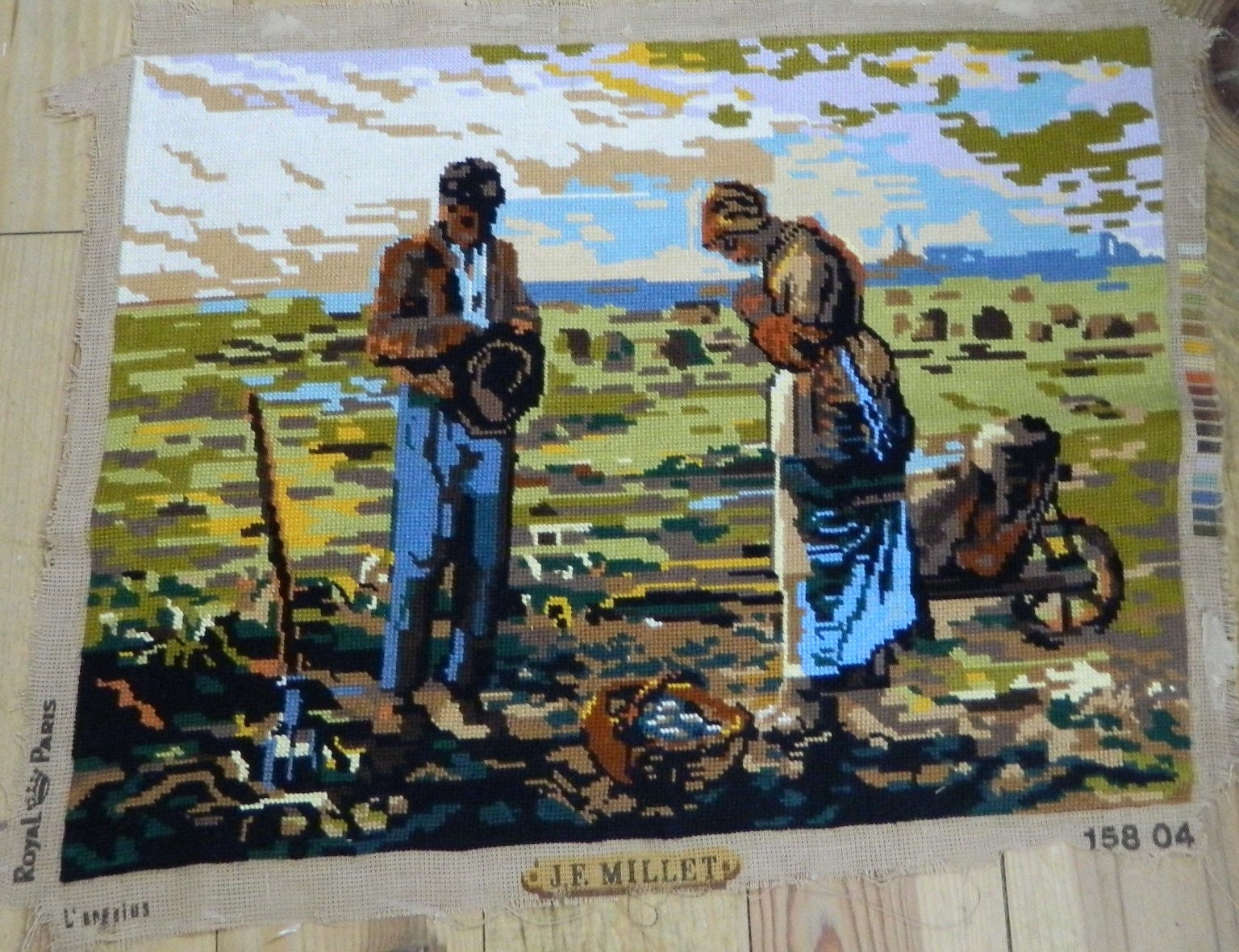 Photo Les Agriculteurs, Toile de L'agriculteur, Agriculteurs Tapisserie, Millet, Vintage Français, T