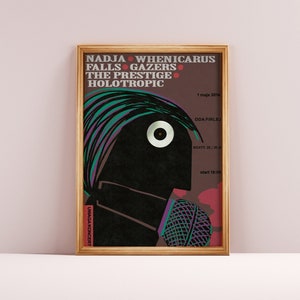 NADJA, When Icarus Falls, Gazers, Prestige, Holotropic, original gig poster from concert, music, plakat, print, koncert, Wrocław, 50x70, B2