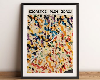 Szorstkie, Pleń, Zdrój, gigposter, noise, rock, improv concert from Poland, abstraction colors, minimalism, print, art, wall decor 50x70 B2