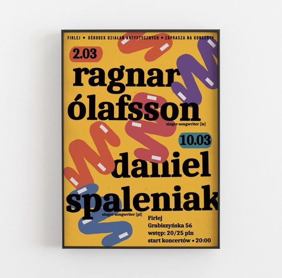 Ragnar Ólafsson Daniel Spaleniak Yellow Poster Plakat Etsy