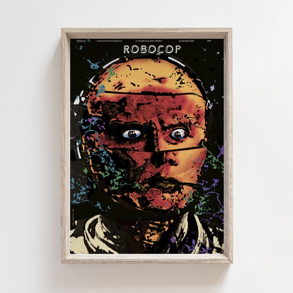 RoboCop (Paul Verhoeven, 1987 movie) | original polish poster, print, illustration, art | A1 84,1x59,4 cm | manifesto, cartel, ポスター, affiche