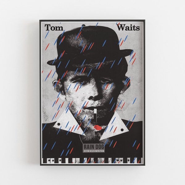Tom Waits - Rain Dogs | original tribute music polish poster | print, illustration, art  | B1 68x98 cm | manifesto, cartel, ポスター, affiche
