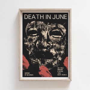 Death in June, gig poster, original poster from concert in Poland, music, neofolk, dark, Wrocław, print, plakat, koncert B2 (48x68 cm)