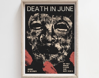Death in June, gig poster, original poster from concert in Poland, music, neofolk, dark, Wrocław, print, plakat, koncert B2 (48x68 cm)