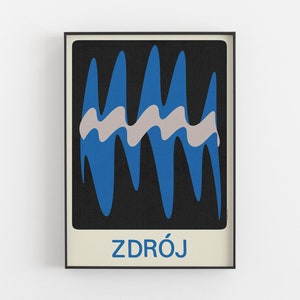 ZDRÓJ, music poster, plakat, print, art, water, abstraction, waves, blue, illustration, colors, picture, Wrocław, improvisation, band, B2