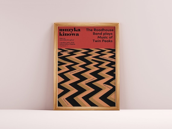 The Roadhouse Band plays Music of Twin Peaks, poster concert, gigposter, polishposter, print, to home, design, decor, david lynch series B2