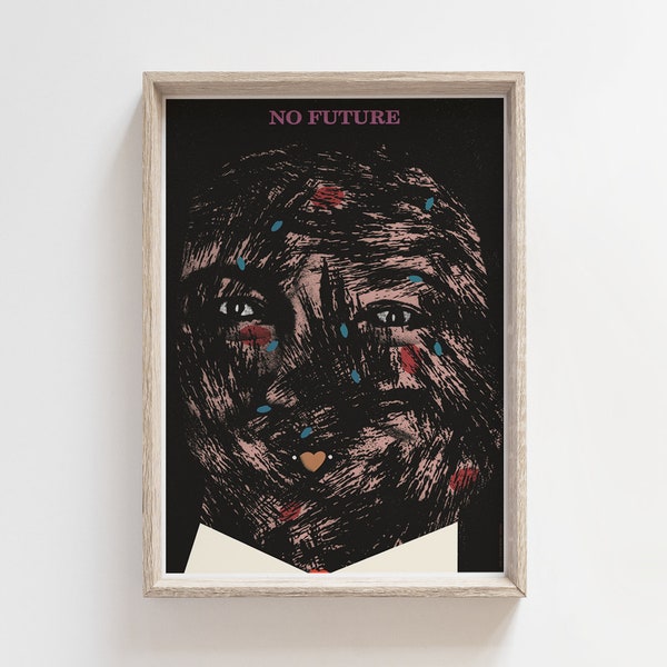 No future | existential original polish poster, print, illustration, art | A1 84,1x59,4 cm | manifesto, cartel, ポスター, affiche