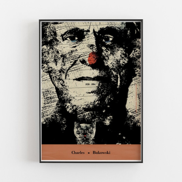 Charles Bukowski |  0riginal tribute polish poster | print, illustration, art, books  | B1 68x98 cm | manifesto, cartel, ポスター, affiche