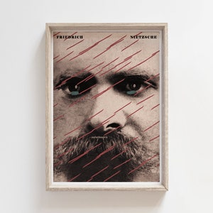 Friedrich Nietzsche Zarathustra, original polish poster, print, illustration, art, philosophy, retro, litereture, decor, wall, vintage, room