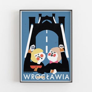 Greetings from Wroclaw, Pozdrowienia z Wrocławia, good morning, bonjour, Wrocław, Poland, tourism, original polish poster, print