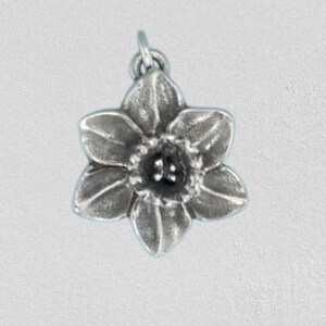 Sterling Silver Daffodil Flower Charm Pendant