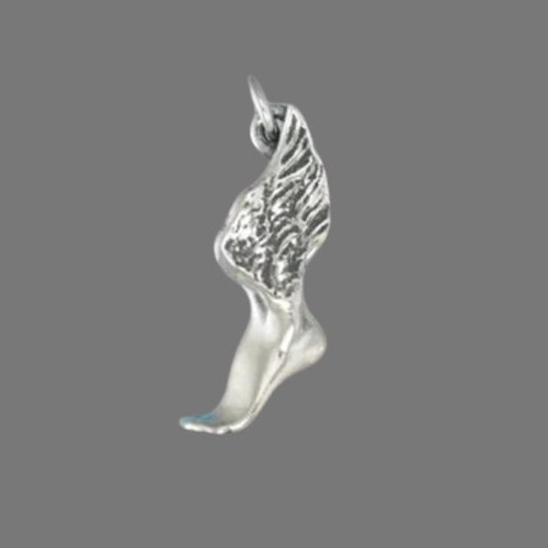 Sterling Silver Winged Foot Mercury Charm Pendant