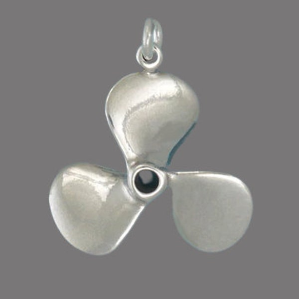 Pendentif hélice en argent sterling à breloque