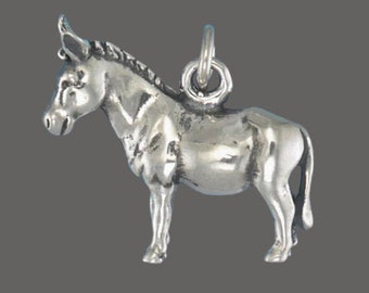 Sterling Silver Donkey Charm Pendant