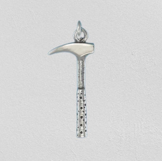 Sterling Silver Rock Hammer Charm Pendant Etsy