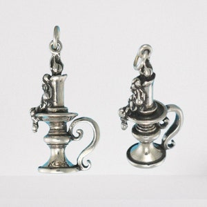 Sterling Silver Candlestick Charm Pendant