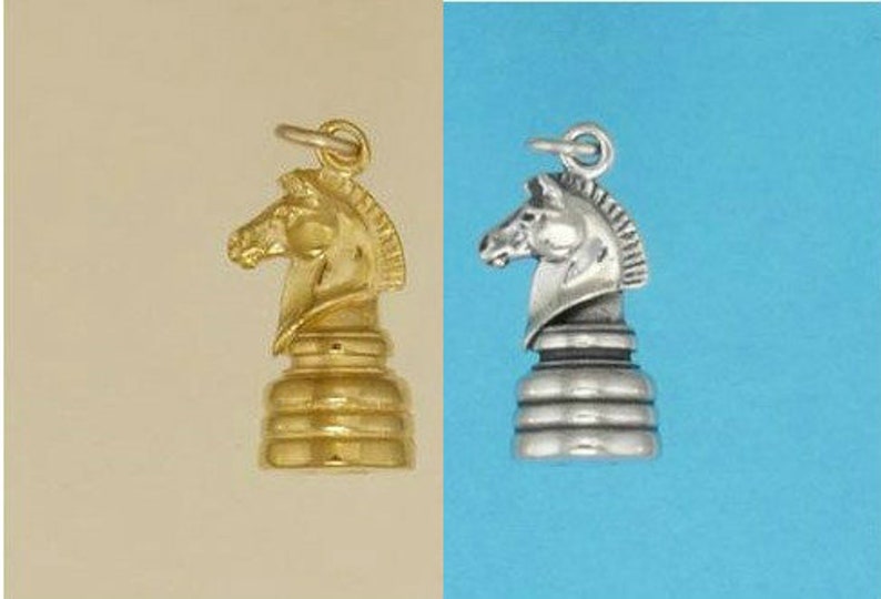 Chess Piece King Queen Bishop Knight Rook Castle Pawn CHARM STERLING SILVER
