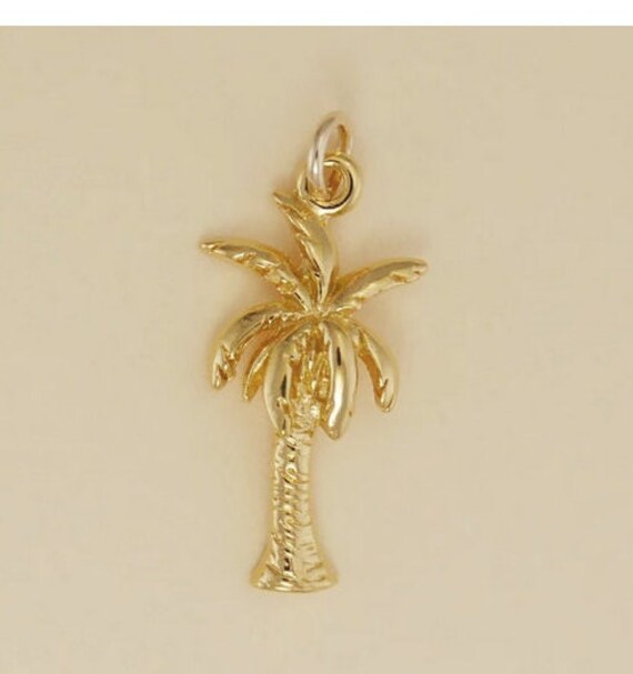 Sterling Silver Tropical Palm Tree Coconut Tree Pendant Charm - Etsy