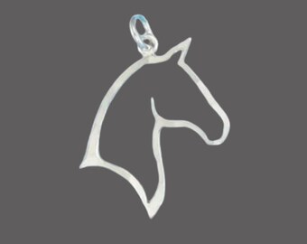 Sterling Silver Horse Head Pendant Charm
