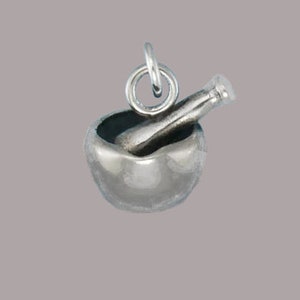 Sterling Silver Mortar Pestle Charm Pendant