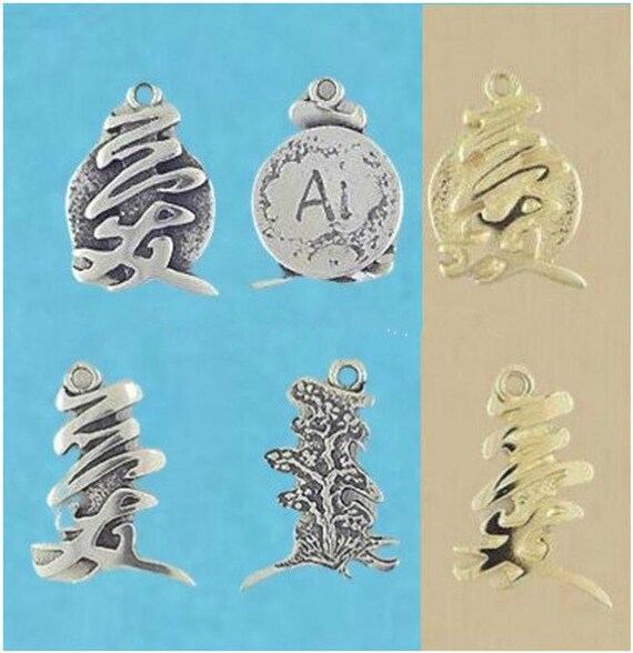 Kanji Love Pendant Peace Truth Dream Happiness Etsy