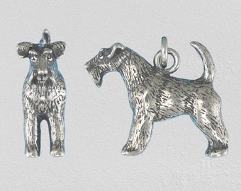 Sterling Silver Wire Fox Terrier Charm Pendant