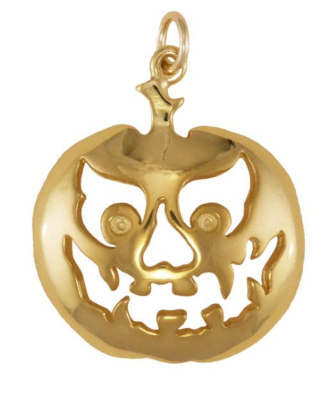 Halloween Jack O' Lantern Pendant CHARM STERLING SILVER | Etsy