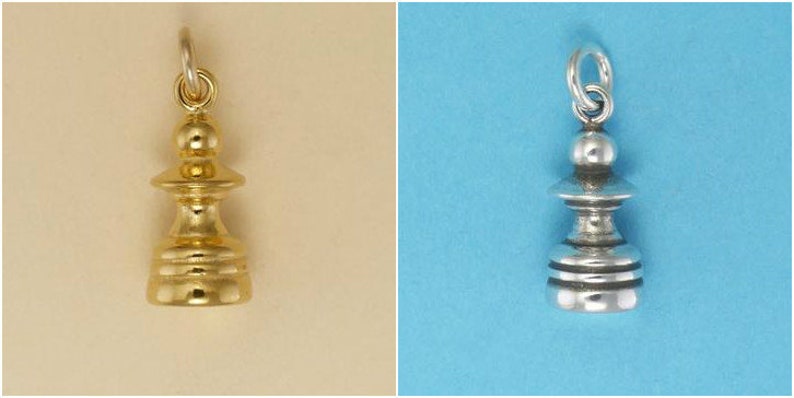 Chess Piece King Queen Bishop Knight Rook Castle Pawn CHARM STERLING SILVER