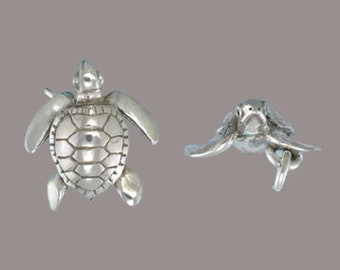 Sterling Silver Ridley Sea Turtle Charm Pendant