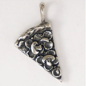 Sterling Silver Pizza Slice Charm Pendant