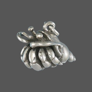 Sterling Silver Hermit Crab Charm Pendant