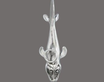 Sterling Silver Tiktaalik Fish Charm Pendant