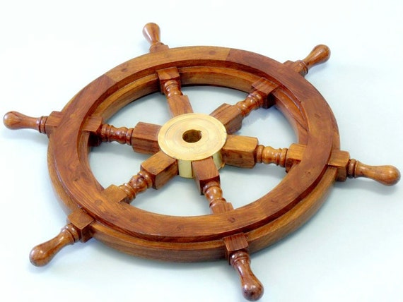 SHIP WHEEL WOODEN 30/"D ~ WOODEN SHIP WHEEL ~ PIRATE DECOR ~ NAUTICAL