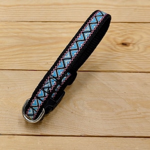 Turquoise, Black and Pink Small Dog/Puppy Collar