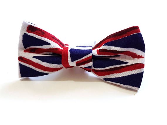 union jack dog bow tie