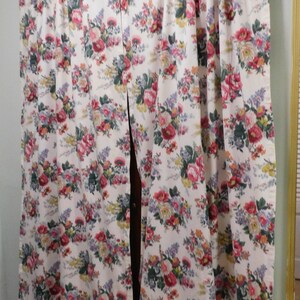 Rare India Street Pair of Drapes by Ralph Lauren-Teal and Vibrant Florals 84 long