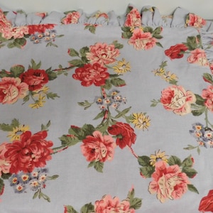 Vintage Danielle Rare Euro Pillow Sham by Ralph Lauren-Ruffled Light Blue Heavy Cotton