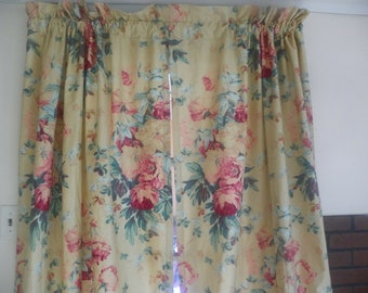 Vintage Ralph Lauren-gordijnen-Elsa Grasslands-6 paar beschikbaar-katoen jaren 90-86&quot; lang-2 NIEUW