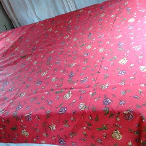Ralph Lauren Muse Twin Duvet Cover-True Red Cotton-Vintage 1990&#39;s