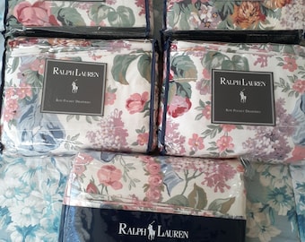 Ralph Lauren Vintage Allison-gordijnen -4 paar beschikbaar-katoen-New Old Stock-84&quot; lang-NIP-1992
