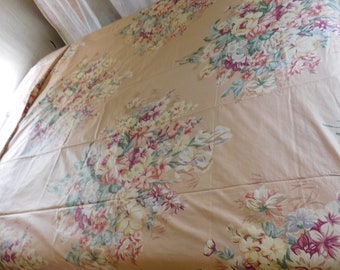 Ralph Lauren Queen Flat Sheet or Fabric-Cotton Chintz-Nichola